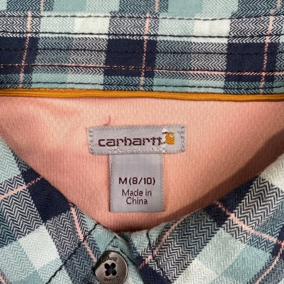 Carhartt Force Long Sleeve Button Shirt Womens M(8-10) Plaid Vented Hiking Gorp - Picture 11 of 16